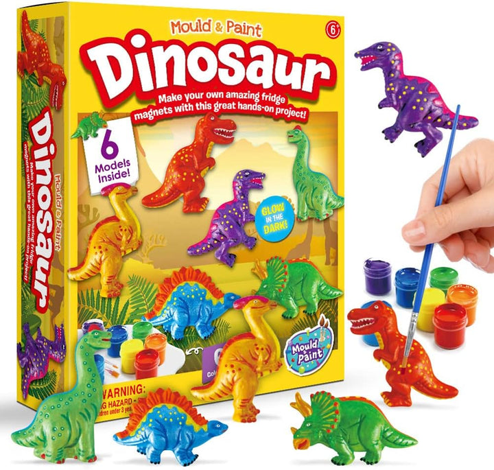 Glow-in-the-Dark Dinosaur Fridge Magnets: Paint, Create & Showcase!