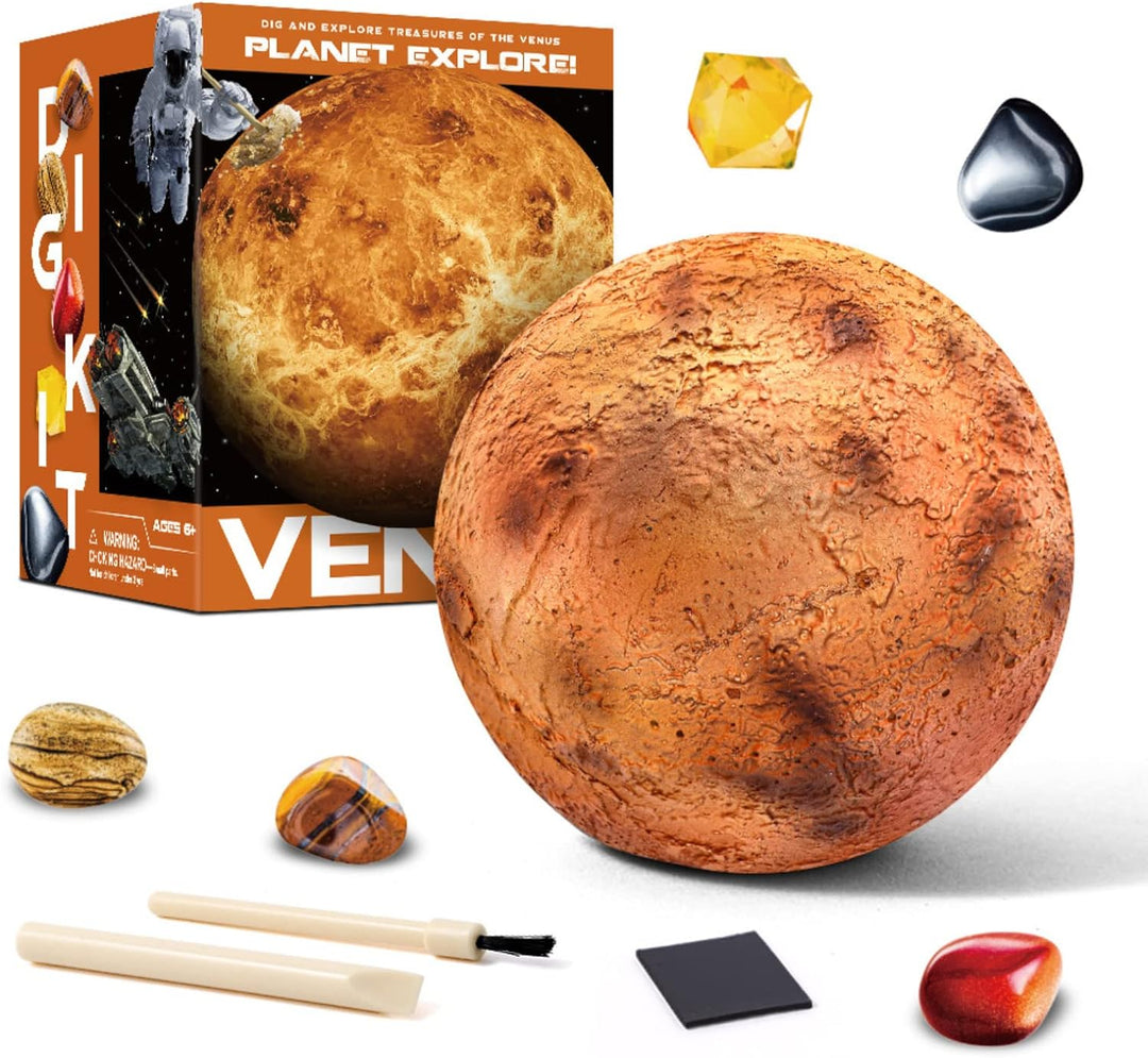 Descubre Venus: kit de excavación de exploración espacial para niños: ¡descubre tesoros escondidos!