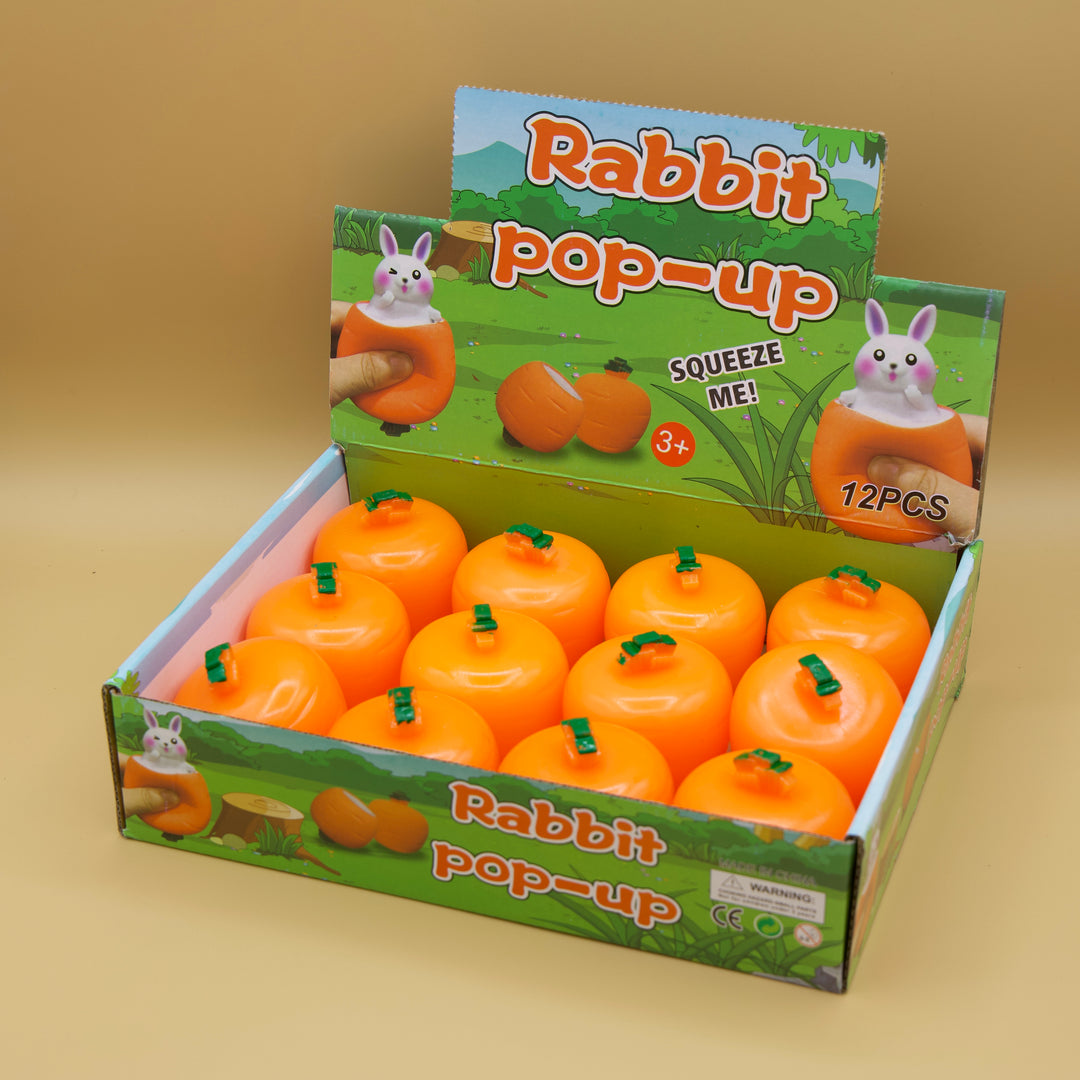 [230126] 12 Pcs Squeeze Away Stress with Carrot Bunny: Your Ultimate Stress-Relief Toy