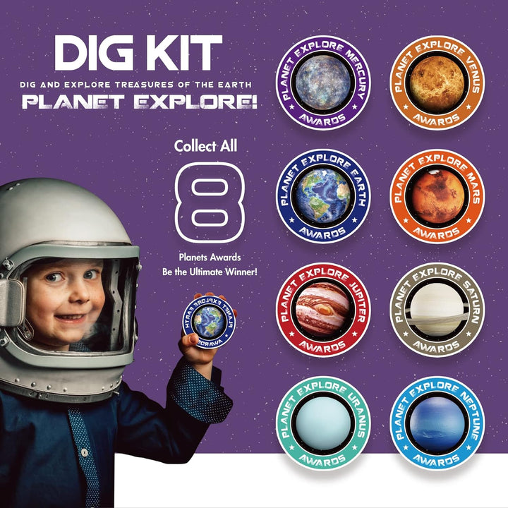 Discover the Universe with the Crystal and Gemstone Dig Kit - Planet Explorer (Earth Edition)!