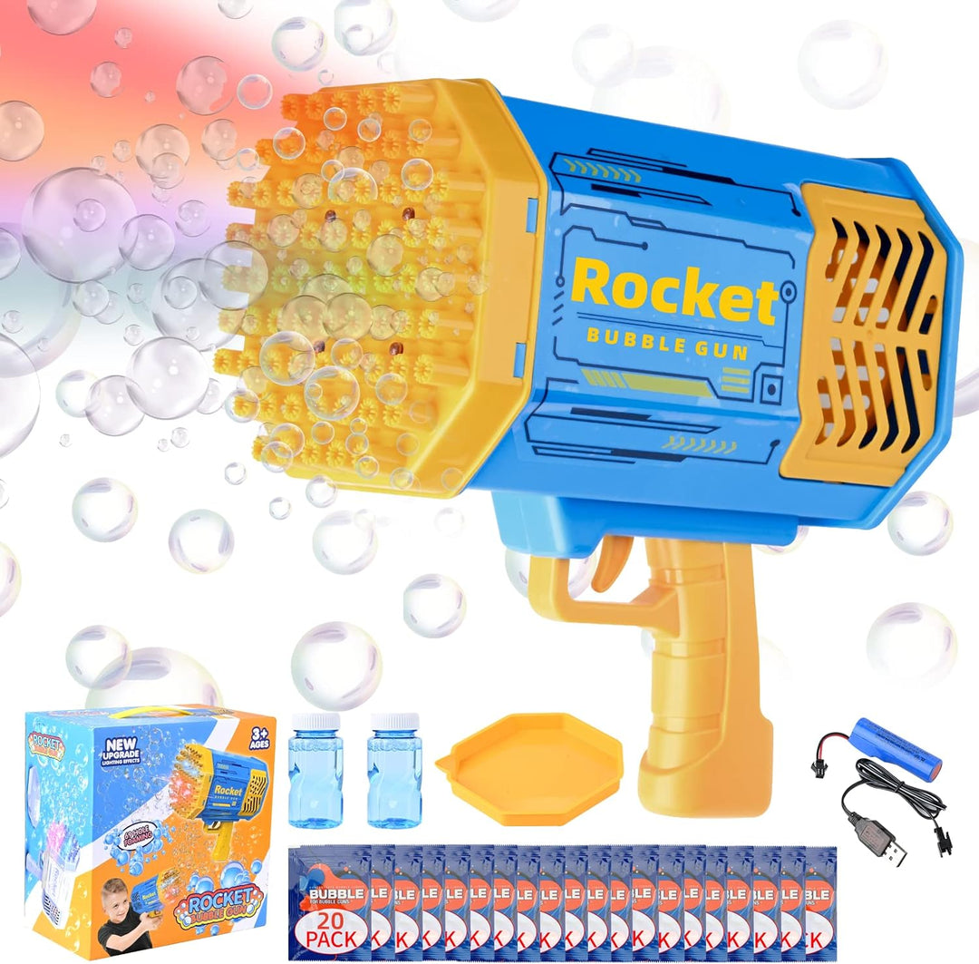 Pistola de burbujas Rocket Boom de 69 hoyos: el mejor regalo para niños