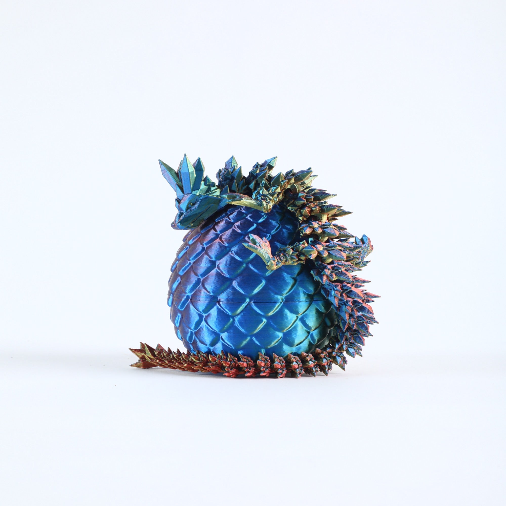 Baby Dragon in Spiked Egg – Fantasy 3D Printed Collectible with Mini Hatchling, Desktop Decor for reptile Lovers