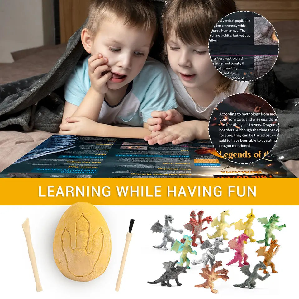 Discover Mythical Beasts with 'I Dig Dozen Dragons' - Exciting Dragon Digging Toy Kit for Kids!