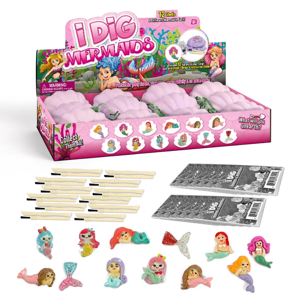 Dive into Magic: 'I Dig Mermaids' Excavation Toy Set with Collectible Mermaids & Shimmering Shells