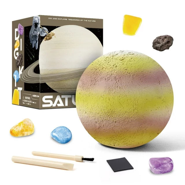 Kit de excavación para descubrir piedras preciosas de Saturno: ¡una aventura cósmica espera a los jóvenes exploradores!