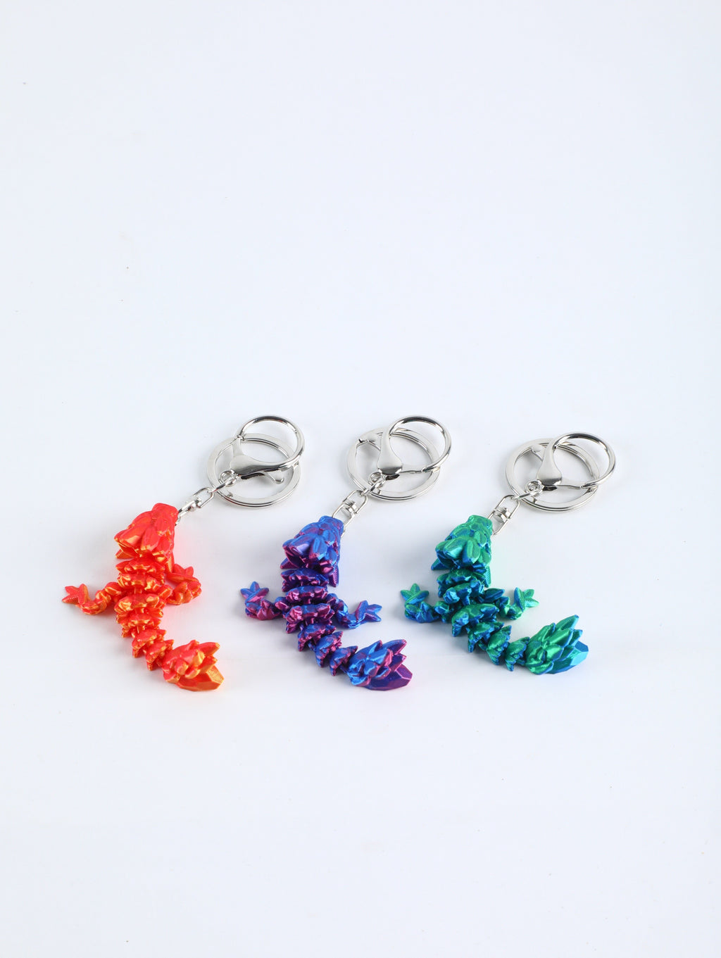 Segmented Tail Keychains (3D Printed, PLA)