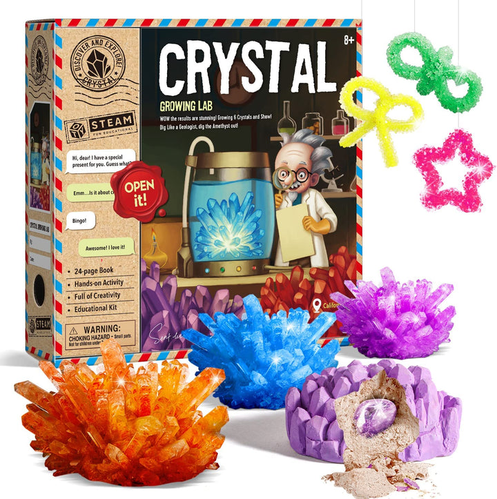 EDM157 - Crystal Growing Kit: Grow Vibrant Crystals, Craft Jewelry & Unearth Treasures