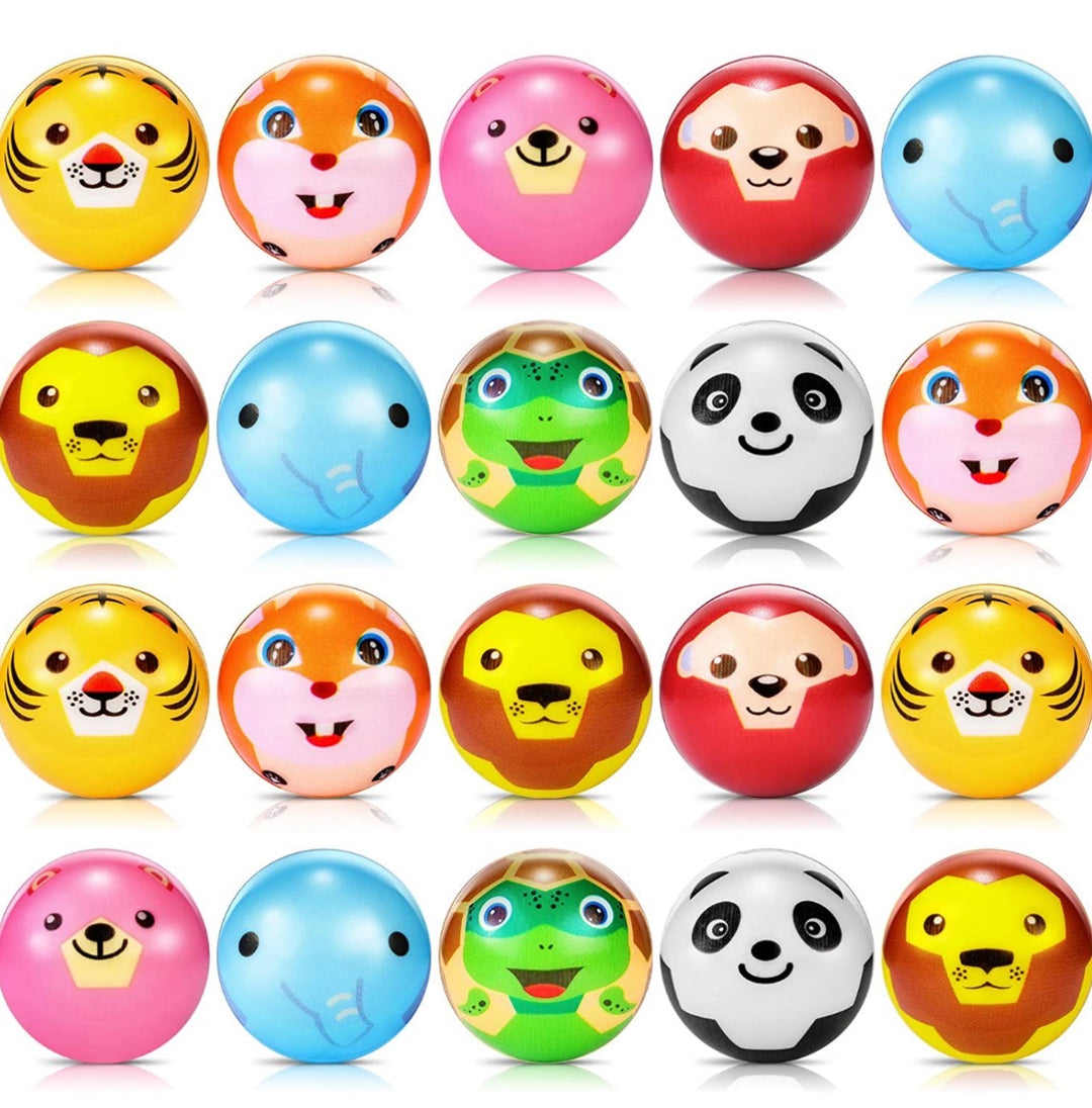 Mini bola de animales para aliviar el estrés, 20 piezas, en un paquete de animales de zoológico