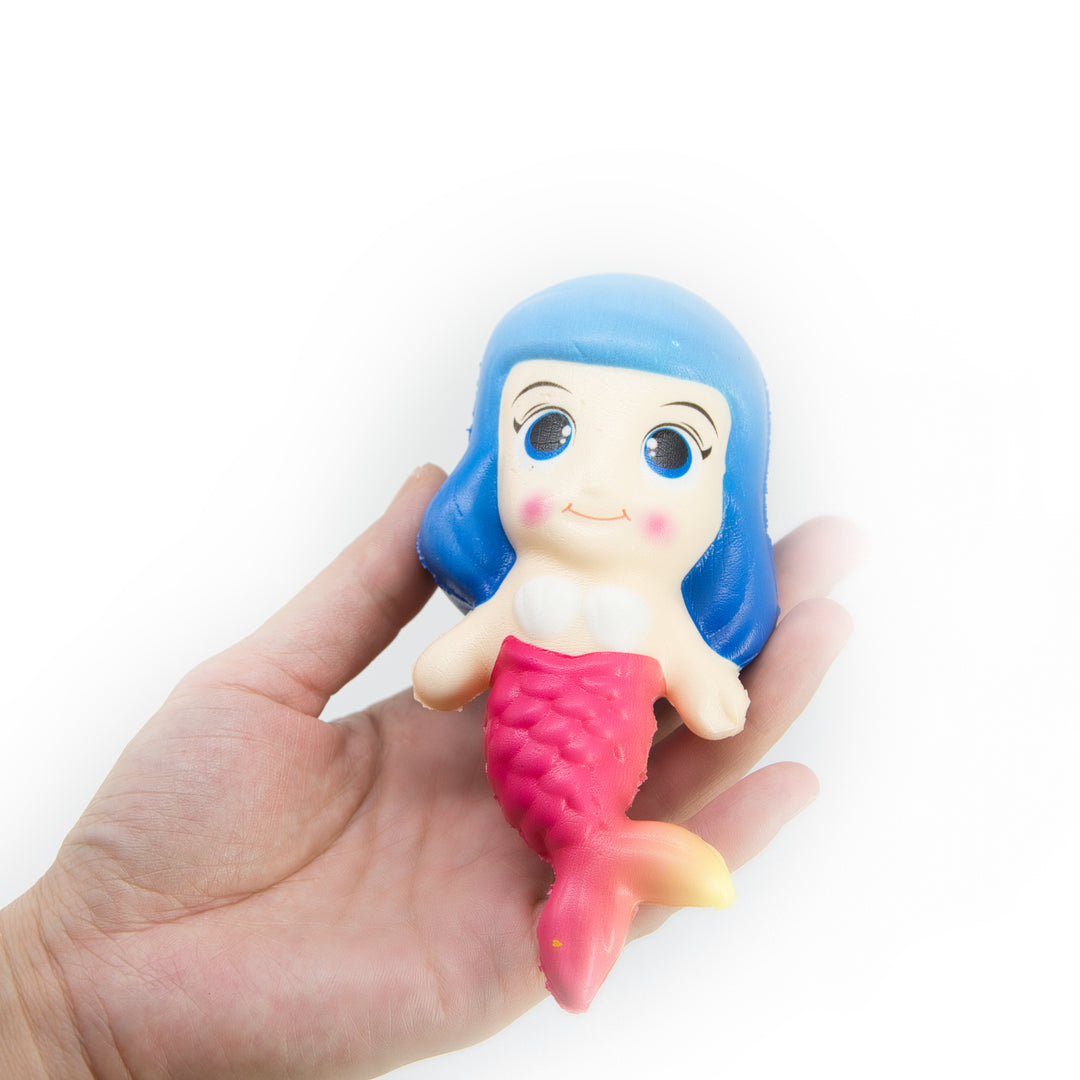 #10089 12Pcs  Mermaid Soft Slow Rising Squeeze Toys - Four Vibrant Colors, Individually Packaged for Fun and Stress Relief