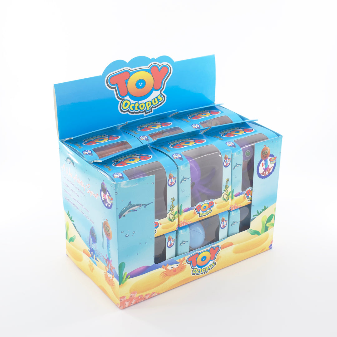 🐙 "Gleeful Glower Octo-Pals" - Serie de juguetes de pulpo blandos e iluminados (paquete de 12)