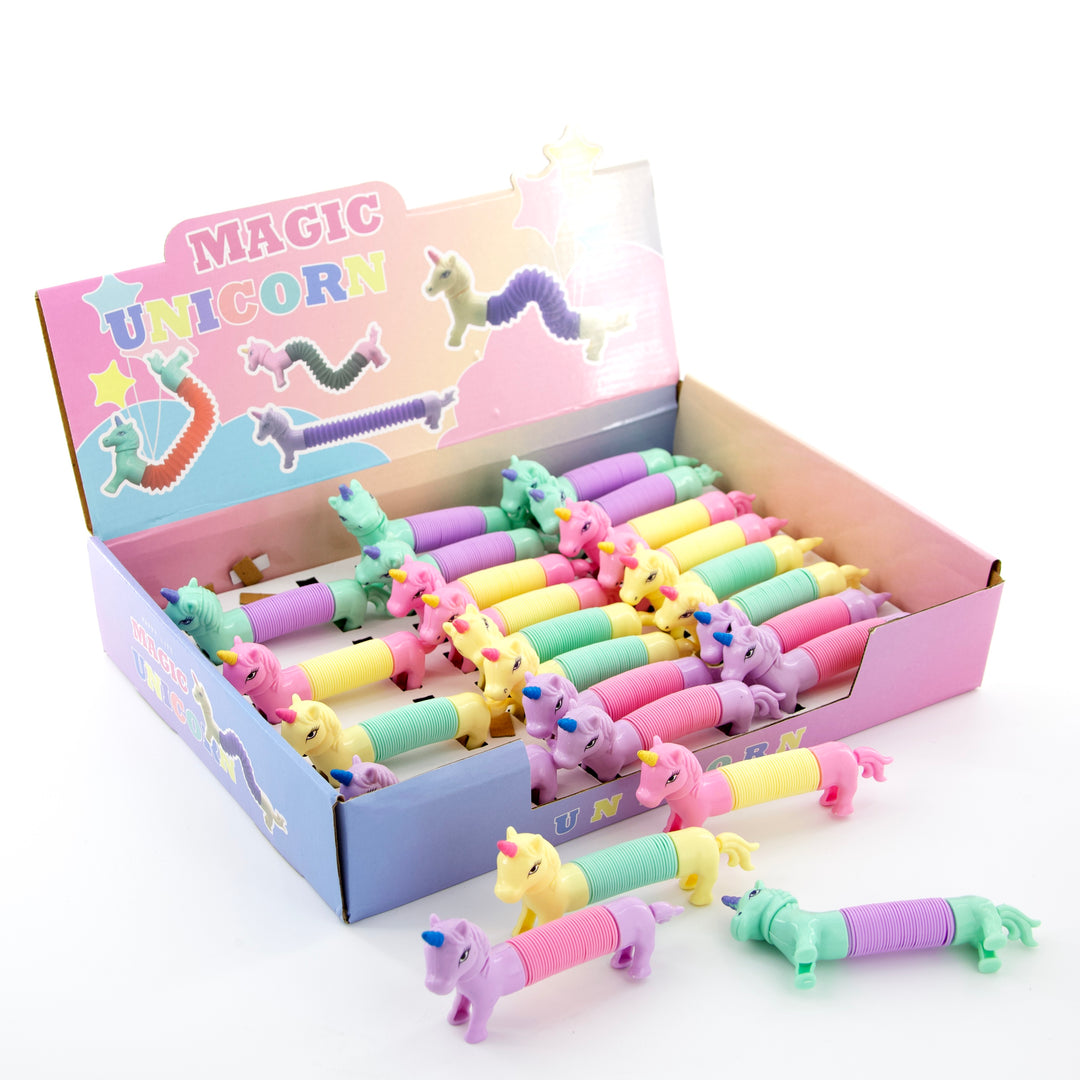 🦄 Unicornios mágicos elásticos: paquete de 24 figuras de unicornios coloridas