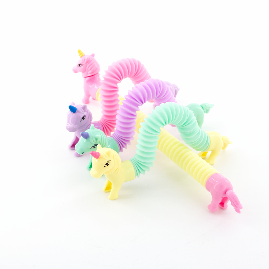 🦄 Unicornios mágicos elásticos: paquete de 24 figuras de unicornios coloridas