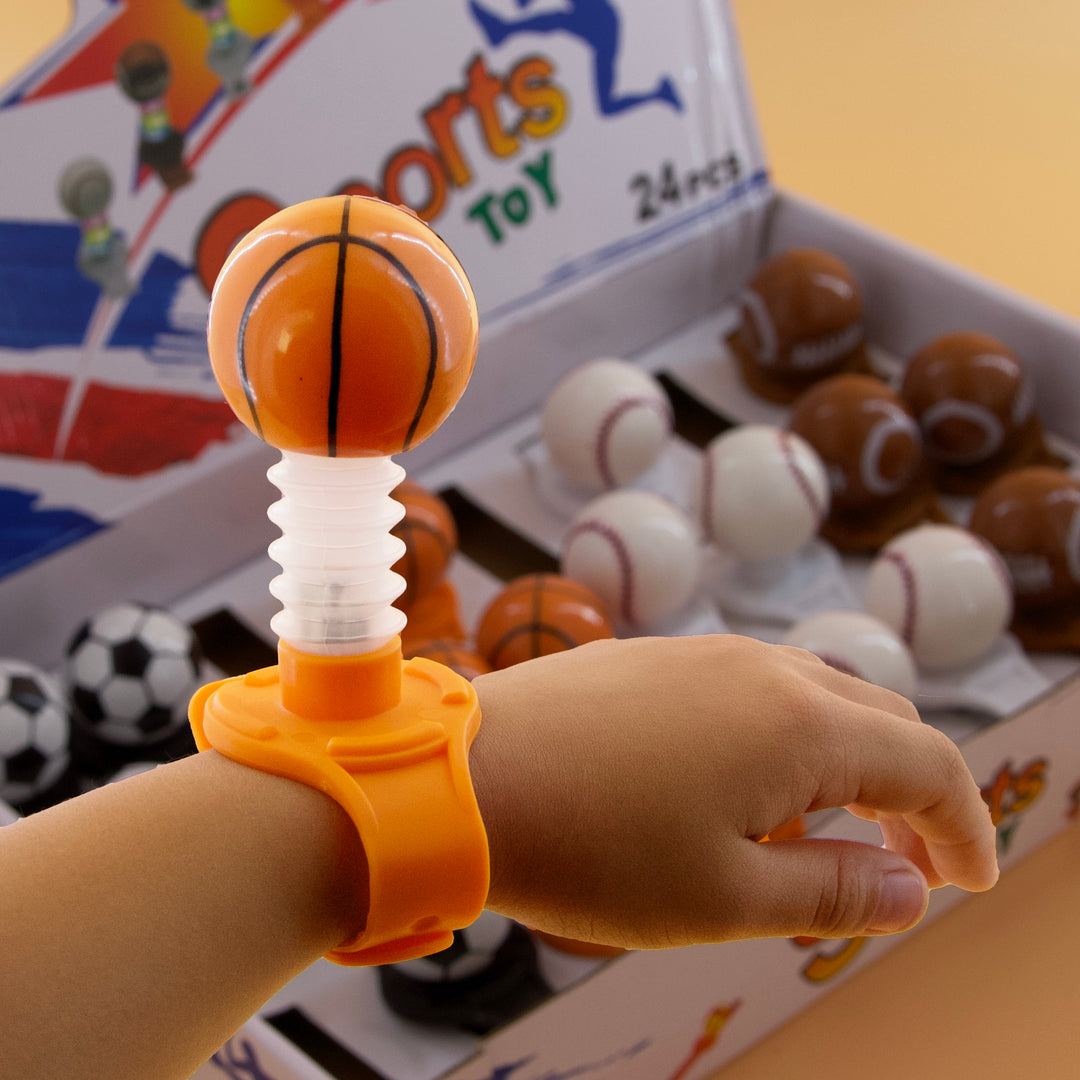 [20220318] 24Pcs Sports Ball Series Bracelet Retractable Pop tube With Light