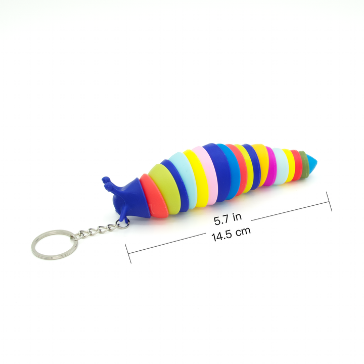 Multi-Color Silicone Fidget Crawler Keychains - Bulk Pack of 24 for Retailers