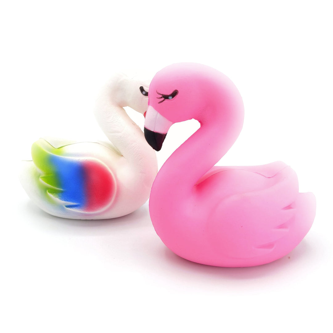 #10104 12Pcs  Soft Slow-Rising Comfortable Flamingo Squishy Toys in Two Colors with Relaxed Expressions