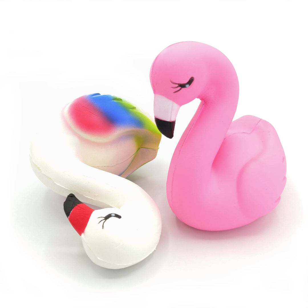 #10104 12Pcs  Soft Slow-Rising Comfortable Flamingo Squishy Toys in Two Colors with Relaxed Expressions